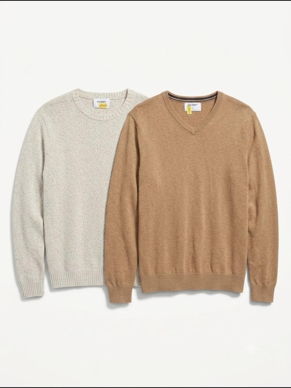 Old Navy Women's 2-Pack Sweaters - Oatmeal & Camel V-Neck